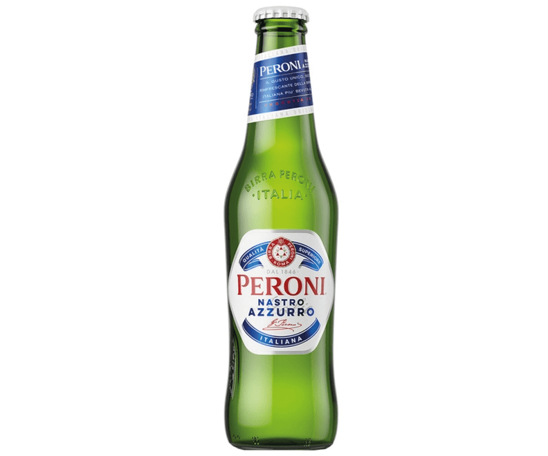 botellín de cerveza Peroni